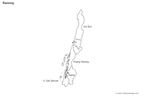 Ranong için Örnek Haritalar (siyah-beyaz)