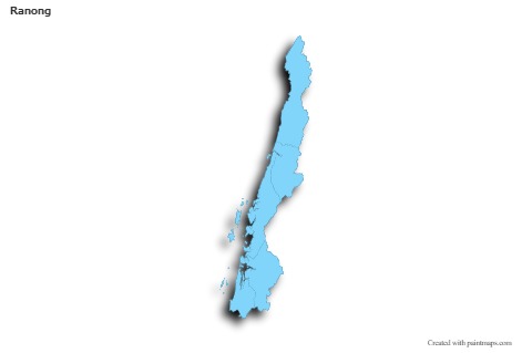 Ranong için Örnek Haritalar (mavi,anahat,gölgeli)