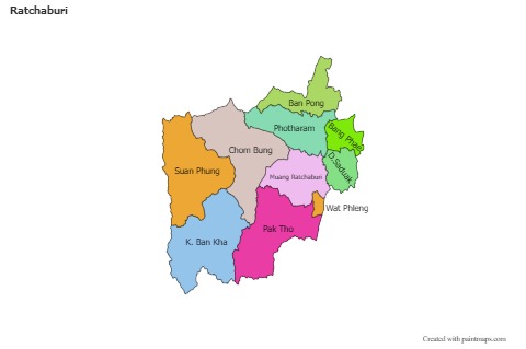Mapas de muestra para Ratchaburi (coloreado)