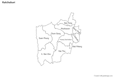 Mapas de muestra para Ratchaburi (blanco-negro)