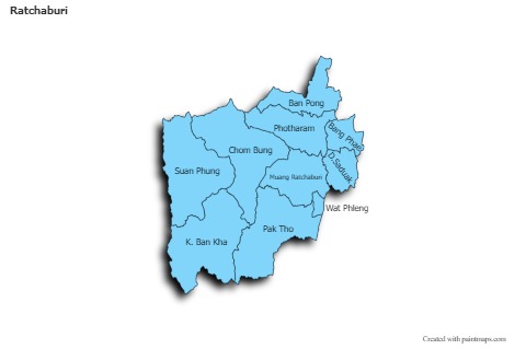 Mapas de muestra para Ratchaburi (azul,sombrío)