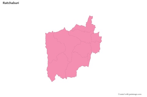 Mapas de muestra para Ratchaburi (rosa,contorno)