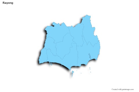 Mapas de muestra para Rayong (azul,contorno,sombrío)