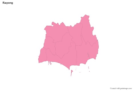 Mapas de muestra para Rayong (rosa,contorno)