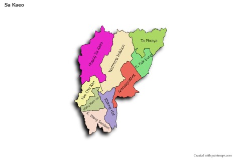Sa Kaeo için Örnek Haritalar (renkli,gölgeli)
