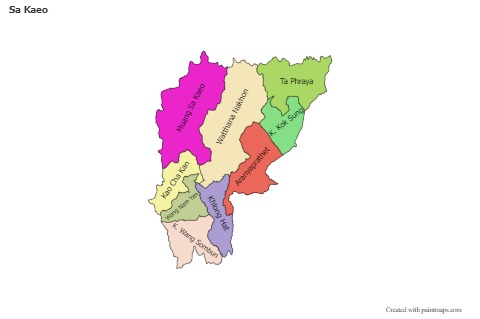 Sa Kaeo için Örnek Haritalar (renkli)