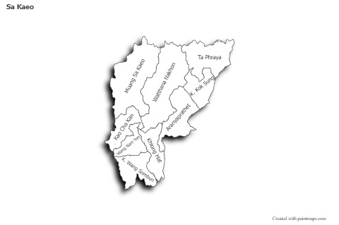 Sa Kaeo için Örnek Haritalar (siyah-beyaz,gölgeli)