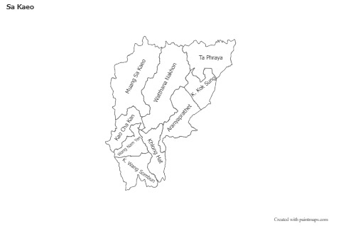 Sa Kaeo için Örnek Haritalar (siyah-beyaz)