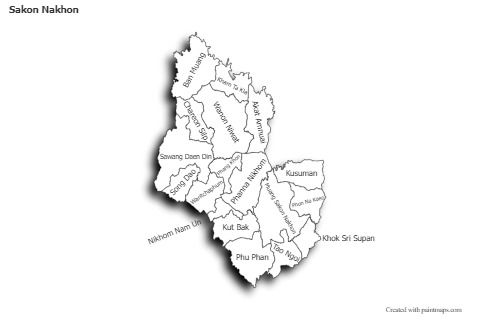 Sample Maps for Sakon Nakhon (black-white,shadowy)