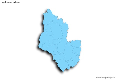 Sample Maps for Sakon Nakhon (blue,outline,shadowy)