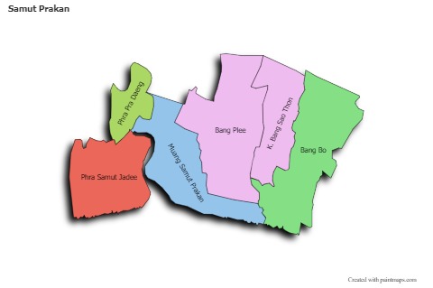 Sample Maps for Samut Prakan (colored,shadowy)
