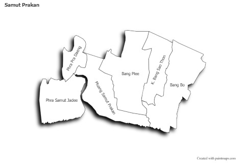 Sample Maps for Samut Prakan (black-white,shadowy)