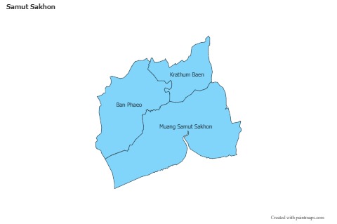 Mapas de muestra para Samut Sakhon (azul)