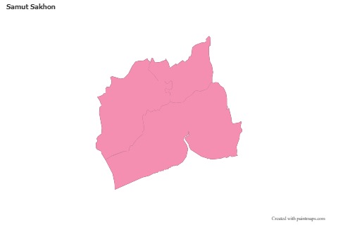 Mapas de muestra para Samut Sakhon (rosa,contorno)