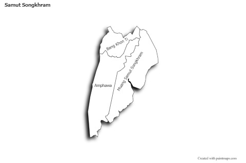 Samut Songkhram için Örnek Haritalar (siyah-beyaz,gölgeli)