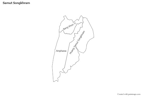 Samut Songkhram için Örnek Haritalar (siyah-beyaz)