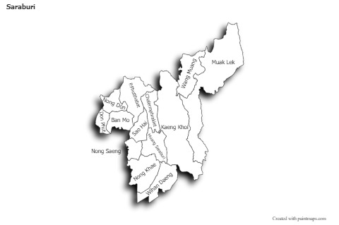 Sample Maps for Saraburi (black-white,shadowy)