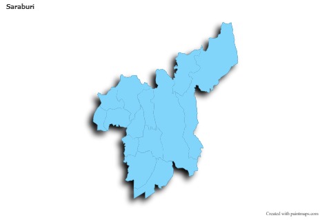 Sample Maps for Saraburi (blue,outline,shadowy)