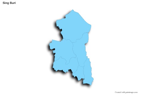 Sample Maps for Sing Buri (blue,outline,shadowy)
