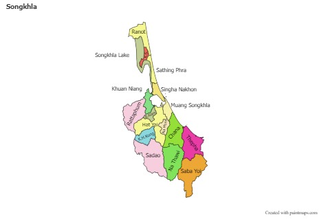 Mapas de muestra para Songkhla (coloreado)