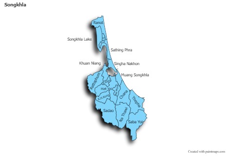 Mapas de muestra para Songkhla (azul,sombrío)