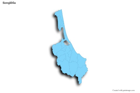 Mapas de muestra para Songkhla (azul,contorno,sombrío)