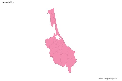 Mapas de muestra para Songkhla (rosa,contorno)
