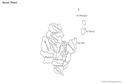 Sample Maps for Surat Thani (black-white)