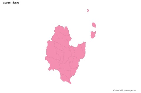 Sample Maps for Surat Thani (pink,outline)