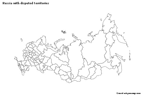 Contoh Peta untuk Rusia dengan wilayah yang dipertentangkan (hitam-putih)