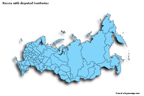 Contoh Peta untuk Rusia dengan wilayah yang dipertentangkan (biru,bayangan)