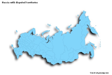 Contoh Peta untuk Rusia dengan wilayah yang dipertentangkan (biru,garis luar,bayangan)