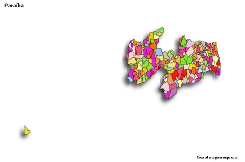Mapas de muestra para Paraíba (coloreado,sombrío)