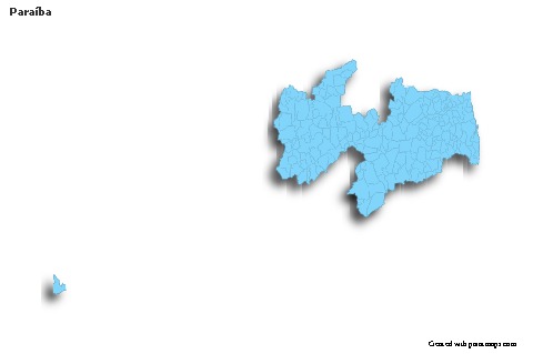 Mapas de muestra para Paraíba (azul,contorno,sombrío)