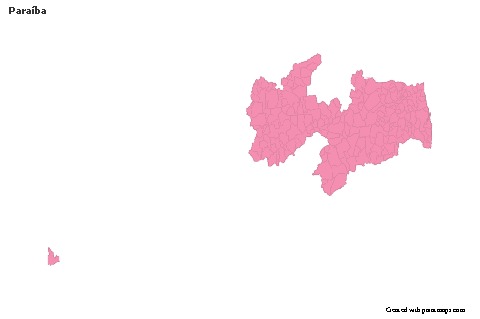 Mapas de muestra para Paraíba (rosa,contorno)