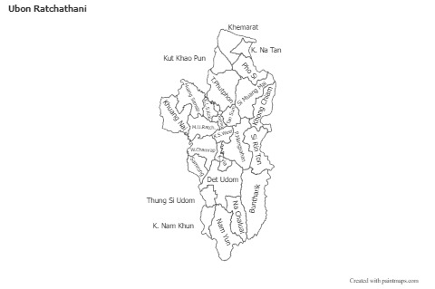 Mapas de muestra para Ubon Ratchathani (blanco-negro)
