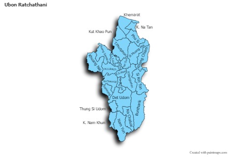Mapas de muestra para Ubon Ratchathani (azul,sombrío)