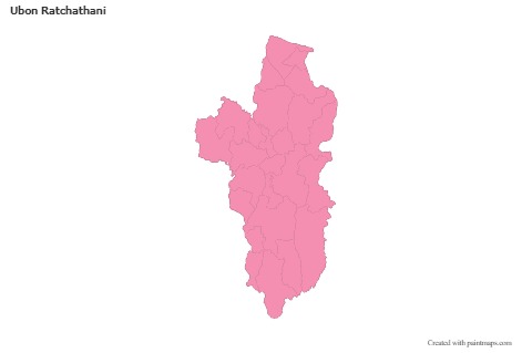 Mapas de muestra para Ubon Ratchathani (rosa,contorno)