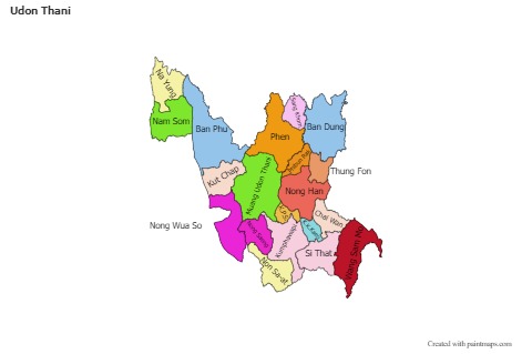 Exemplos de mapas para Udon Thani (colorido)