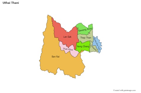 Mapas de muestra para Uthai Thani (coloreado)