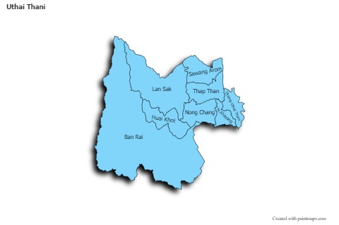 Mapas de muestra para Uthai Thani (azul,sombrío)
