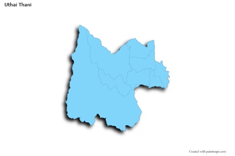 Mapas de muestra para Uthai Thani (azul,contorno,sombrío)
