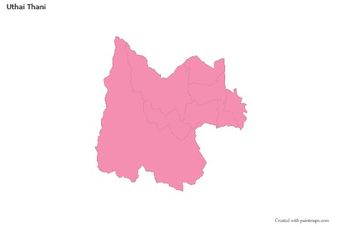 Mapas de muestra para Uthai Thani (rosa,contorno)