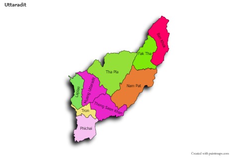 Sample Maps for Uttaradit (colored,shadowy)