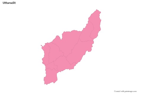 Sample Maps for Uttaradit (pink,outline)