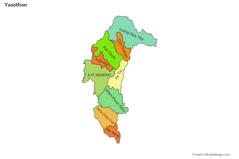 Mapas de muestra para Yasothon (coloreado)