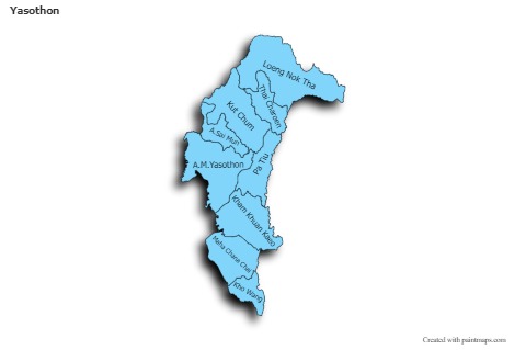 Mapas de muestra para Yasothon (azul,sombrío)