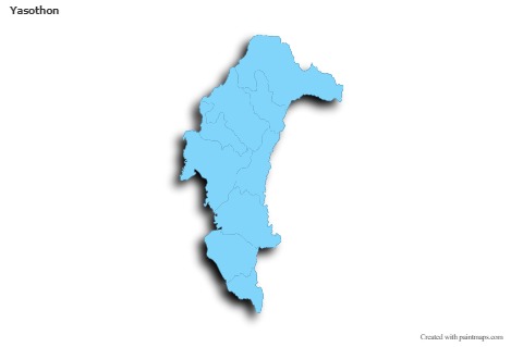 Mapas de muestra para Yasothon (azul,contorno,sombrío)