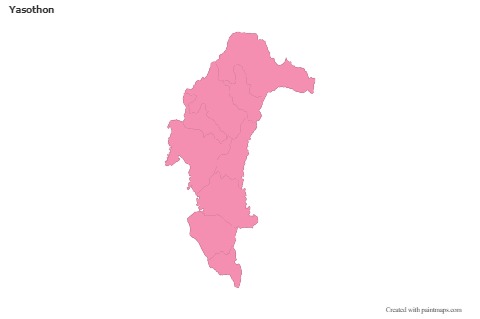 Mapas de muestra para Yasothon (rosa,contorno)