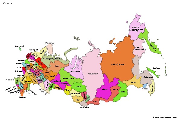 Contoh Peta untuk Rusia (berwarna)